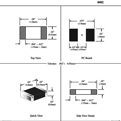 100NF (0402) 50V 10% X5R