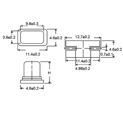 CRYSTAL 9.8304 MHZ SMD 20PPM